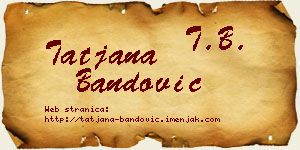Tatjana Bandović vizit kartica